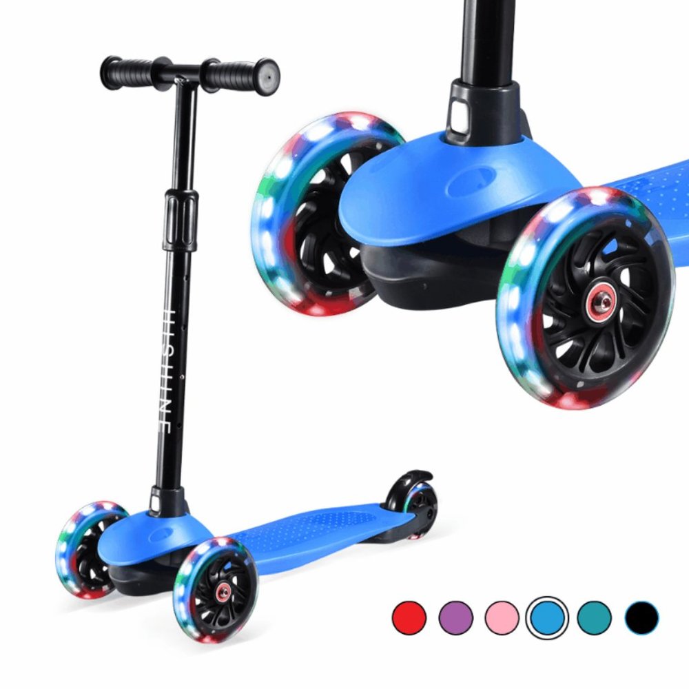 3 wheel Kick Scooter for Kids with Light-up Wheels and Adjustable Height for 2